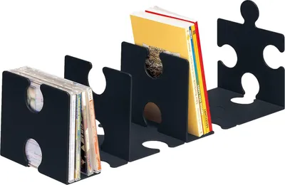 Produktbild von CD/Buchstütze Puzzle im 2er-Pack schwarz