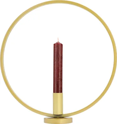 Immagine prodotto di QUVIO Portacandele - Rotondo - Accessori per candele - Portacandele decorativo - Oro - Metallo - 7 x 29 x 30 cm (lxwxh)