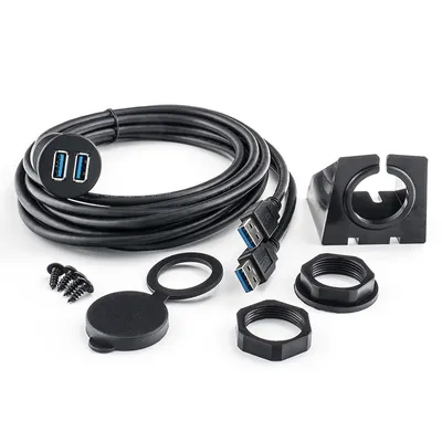 Imagen del producto de AMPIRE XUD200 / Conector USB doble para empotrar con cable de 200 cm