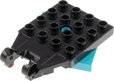 Produktbild von 1x Lego Duplo Platte Kran 4x4 blau schwarz Dichtung rot Drehscheibe 65085 92005