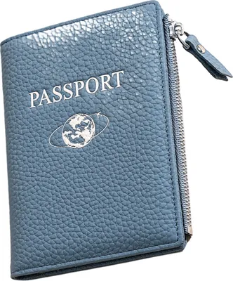 Immagine prodotto di INF Portafoglio da viaggio con porta passaporto in pelle con blocco RFID Blu