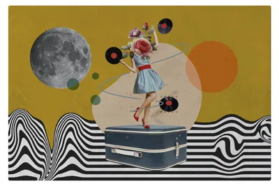 Produktbild von VINYL RETROSPECTION Leinwandbild Querformat 60x40 cm