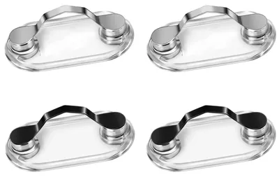 Produktbild von Magnetischer Brillenhalter, 4-teiliger Auswelter, tragbarer magnetischer Brillenclip, Namensschild, Metall, kann an Kleidung für Brillen, Sonnenbrillen, Lesebrillen und Kopfhörer befestigt werden.