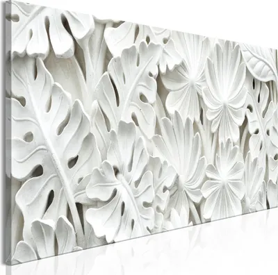 Produktbild von Vliesstoff Leinwandbild - Alabaster Garden (1 Part) Narrow 150x50 cm Blätter f-B-0314-b-a