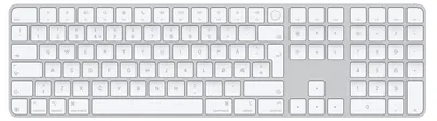 Productafbeelding van Apple Magic-toetsenbord, volledig formaat (100%), met kabel en draadloos, USB + Bluetooth, QWERTY-indeling, wit
