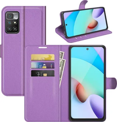 Produktbild von König Design Hülle kompatibel mit Xiaomi Redmi 10 Kunstleder Handyhülle - Handy Case Violett