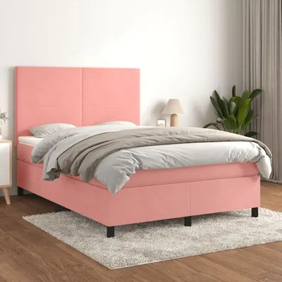 Produktbild von Maison Exclusive - Boxspringbett mit Matratze Rosa 140x200 cm Samt