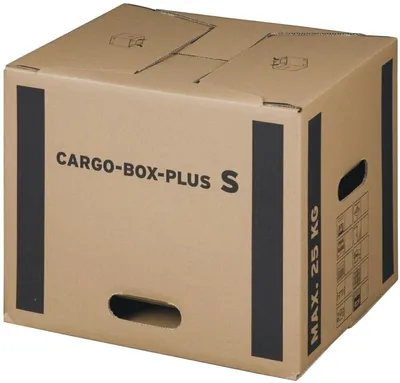 Produktbild von Umzugskarton Größe PLUS S mit Grifflöchern braun Packung mit 10 Stück