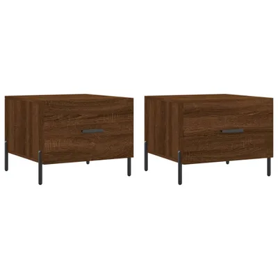 Productafbeelding van vidaXL Salontafels, 2 stuks, bruin, eikenlook, 50x50x40 cm, houtvezel