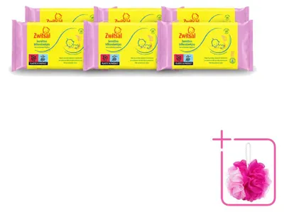 Obrázek produktu pro 6 balení vlhčených ubrousků Zwitsal Baby Sensitive pro citlivou pokožku, 57 kusů v balení – výhodná sada – 6 kusů