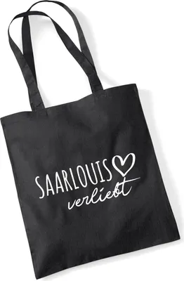 Produktbild von Huuraa Jutebeutel Saarlouis verliebt 10 Liter Black Baumwolle Tasche Geschenkidee