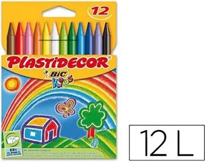 Immagine prodotto di BIC Pastelli a cera Plastidecor Kids 12 colori