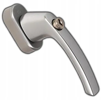 Produktbild von Hoppe Secustik Fenstergriff mit Schlüssel, Stahlfarben, 32-42 mm