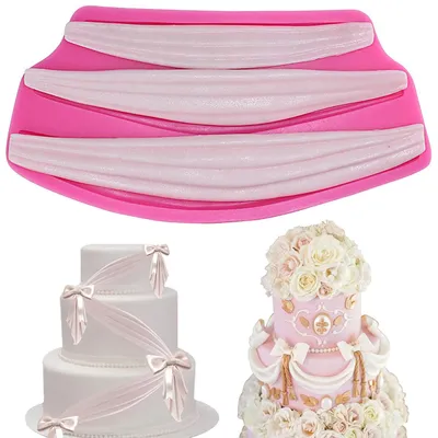 Silikon-Gordrand-Backform, klassische Randform, Fondant, Schokolade, rosa