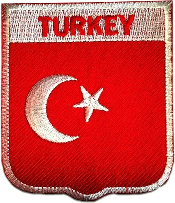 Produktbild von Türkei Flagge Fahne - Aufnäher, Bügelbild, Aufbügler, Applikationen, Patches, Flicken, Zum Aufbügeln, Größe: 6,4 x 7,3 cm