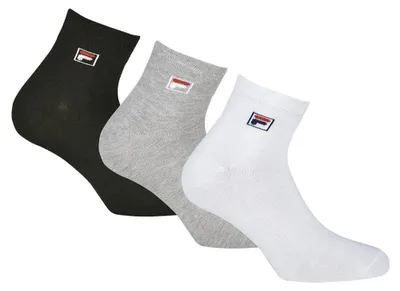 Obrázok produktu pre Ponožky FILA Quarter Plain, uni, balenie 3 kusov, biela/čierna/šedá