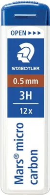 Immagine prodotto di Staedtler® 250 05-3H Piombo fine Mars® micro carbon 250 - 0,5 mm, 3H, nero, 12 fili