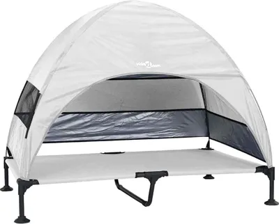 Obrázok produktu pre vidaXL Zvýšený pelech pre psov strieborno-sivý 127 x 81 x 108 cm