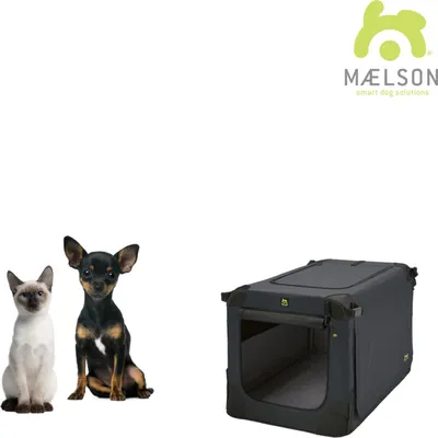 Produktbild von MAELSON Soft Kennel Transportbox mit Tragegriffen, faltbar - anthrazit - 52 x 33 x 33