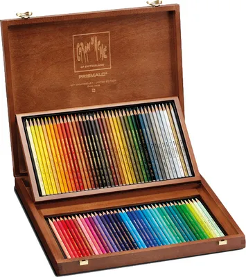 Image de CARAN D'ACHE Crayons de couleur PRISMALO Coffret en bois de 80 pièces