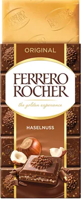 Produktbild von Ferrero Rocher Original Vollmilchschokoladentafel mit Haselnüssen 90g