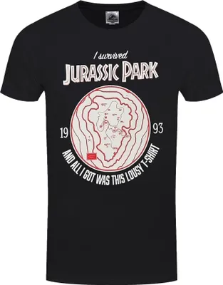 Produktbild von Jurassic Park - "I Survived" T-Shirt für Herren/Damen Uni PH904 (L) (Schwarz)