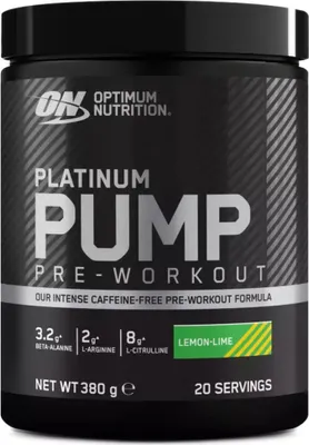 A product shot of a pre-workout supplement container.