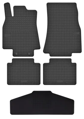 Productafbeelding van Rubberen automatten + tunnelmat voor Mercedes B-klasa W245 2005-2011 (hatchback) – 5-delig, zwart, op maat – Wielganizator SolidTread