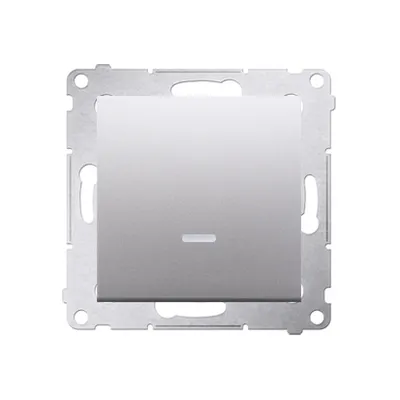 Produktbild von Einpoliger Schalter mit LED-Beleuchtung (Modul) 10AX, mattsilber Simon54