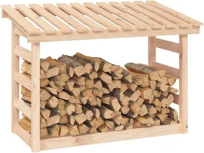Productafbeelding van Famanu houtopslag voor binnen en buiten - Robuust houten rek, 108 x 64,5 x 78 cm