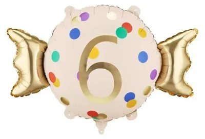 Zdjęcie produktu dla Balon foliowy Cukierek 6 61x37cm - PartyDeco