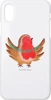 Produktbild von Mr. & Mrs. Panda Iphone 10 Handyhülle Rotkehlchen Weihnachten - Weiß - Geschenk, Frohe, Heiligabend, Handy, Hülle, Cover, X, Winter, Vogel, Weihnachtsgruß