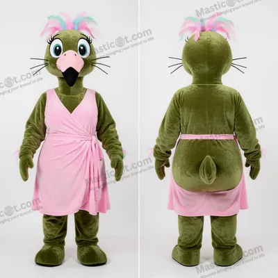 Produktbild von Olivengrüner MASTICOT Flamingo-Kostüm-Maskottchen zum Verkleiden
