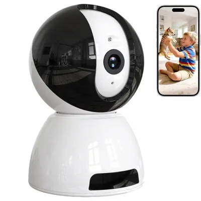 Produktbild von Überwachungskamera Innen 6MP QHD 360° Indoor Hundekamera Babyphone Automatische Verfolgung 2-Wege-Audio Bewegungserkennung Nachtsicht