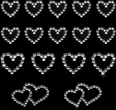 Produktbild von Oblique Unique 16 Herz Sticker Strass Steine Aufkleber Hochzeit Deko - silber
