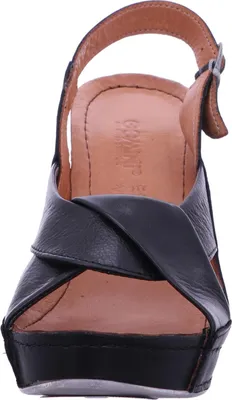 Produktbild von Gemini Damen Sandale aus Leder mit Plateau und Slingback Riemen 031810-02, Größe:38 EU, Farbe:Schwarz