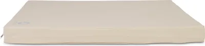 A beige mat on a white background.