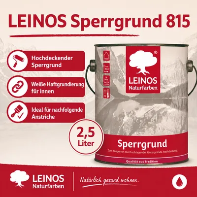 Produktbild von LEINOS Sperrgrund 2,5 l für Wände innen, Isoliergrund, auf Naturölbasis, KI-generiertes Bild