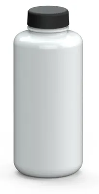 Produktbild von Trinkflasche "Refresh" 1,0 l - Robuste Flasche für den täglichen Gebrauch für Kinder und Erwachsene - weiß/schwarz