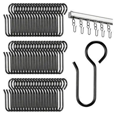 Produktbild von 60 Stück Metall Gardinenhaken S-Form für Vorhänge