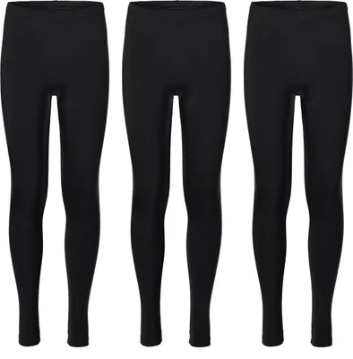 Image de Merry Style Lot de 3 leggings filles Pantalon long en viscose MS10-130 (Noir/Noir/Noir, 140)