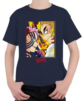 Zdjęcie produktu dla koszulka dziecięca Uni Rengoku Akaza Flame Fight Anime Gift Fan, granatowy, 128