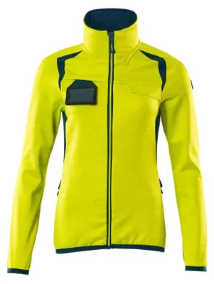 Produktbild von MASCOT® Fleecepullover mit Reißverschluss, Damen Microfleecejacke Größe 2XL, hi-vis gelb/dunkelpetroleum | Packung (1 Stück)