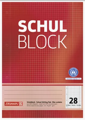 Produktbild von BRUNNEN Schulblock A4 Lineatur 28 50 Blatt Recyclingpapier 105260801