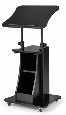 Höhenverstellbares Stehpult 50x40 cm, 72–112 cm, neigbar, mobil, schwarz