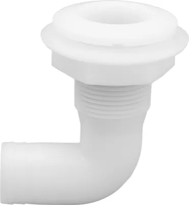 Imagen del producto de Conector impermeable para embarcaciones marinas, diseñado para instalación a través del casco, ergonómico, fiable y resistente. Accesorios de 90 grados para embarcaciones y yates, color blanco