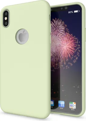 Produktbild von NALIA Hülle für Apple iPhone X, Liquid Silikon Handy Schutz Hard Case Cover Fresh Green