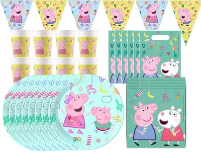 Produktbild von Peppa Wutz - Kindergeburtstags-Set  (43-teilig) Teller Becher Servietten Geburtstag