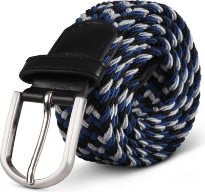 Immagine prodotto di cintura elastica hemmy (lunghezza: 105cm) grigio/blu/nero intrecciata - cintura in tessuto elastico cintura elastica senza fori regolabile all'infinito