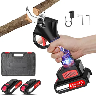 Immagine prodotto di Forbice elettrica da giardino - Potatore a batteria - Capacità di taglio: 25 mm - 220 V - Colore: nero